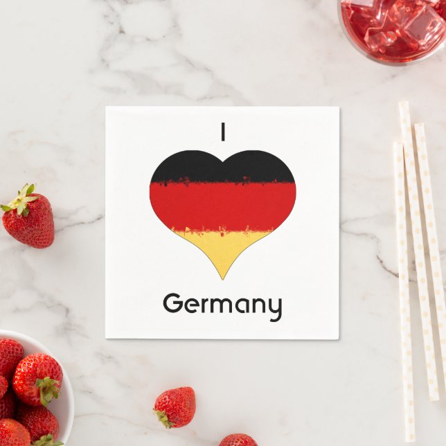 Serviette En Papier Drapeau allemand I Heart Allemagne (En situation)