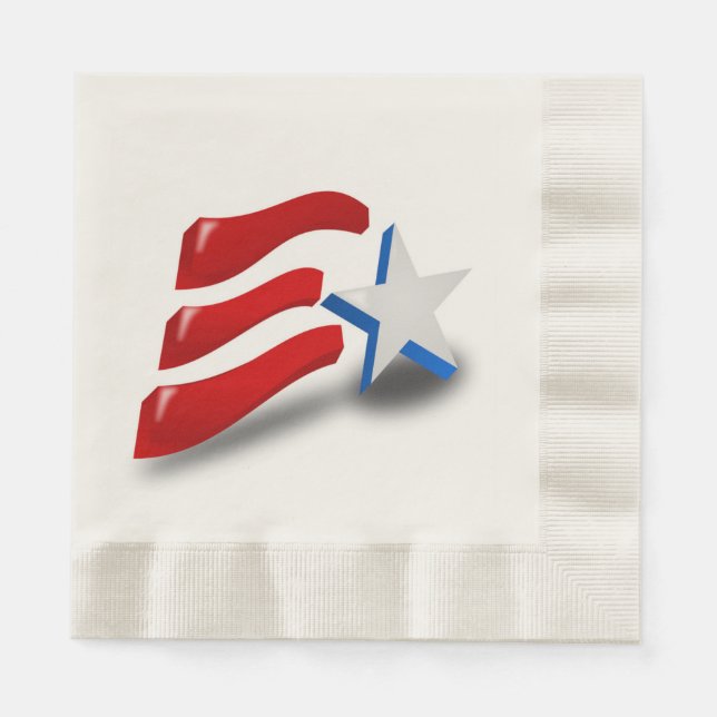 SERVIETTE EN PAPIER DRAPEAU AMÉRICAIN (Devant)