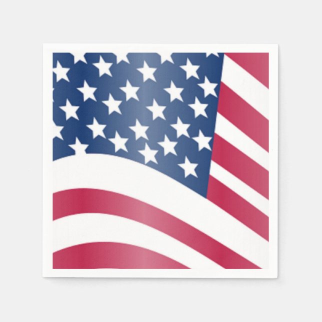 SERVIETTE EN PAPIER DRAPEAU AMÉRICAIN (Devant)