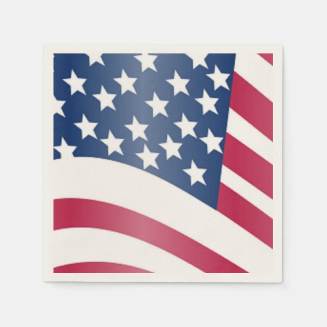 SERVIETTE EN PAPIER DRAPEAU AMÉRICAIN (Devant)