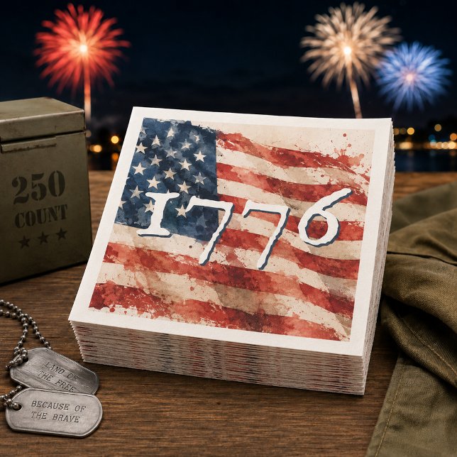 Serviette En Papier Drapeau américain 1776 250 BBQ (Créateur téléchargé)