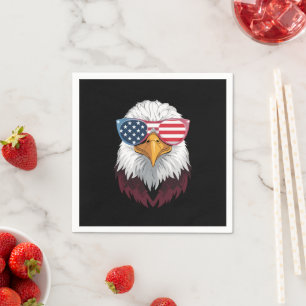 Serviette En Papier Drapeau Américain Aigle Patriotique 4 Juillet
