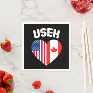 Serviette En Papier Drapeau américain canadien drôle USEH Amérique Can