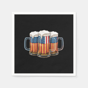 Serviette En Papier Drapeau américain de bière 4 juillet Merica buvant