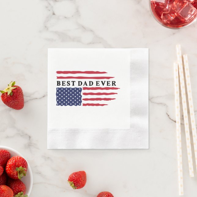 Serviette En Papier Drapeau américain du meilleur père (En situation)