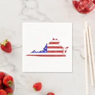 Serviette En Papier Drapeau américain en forme de Virginie Patriotique