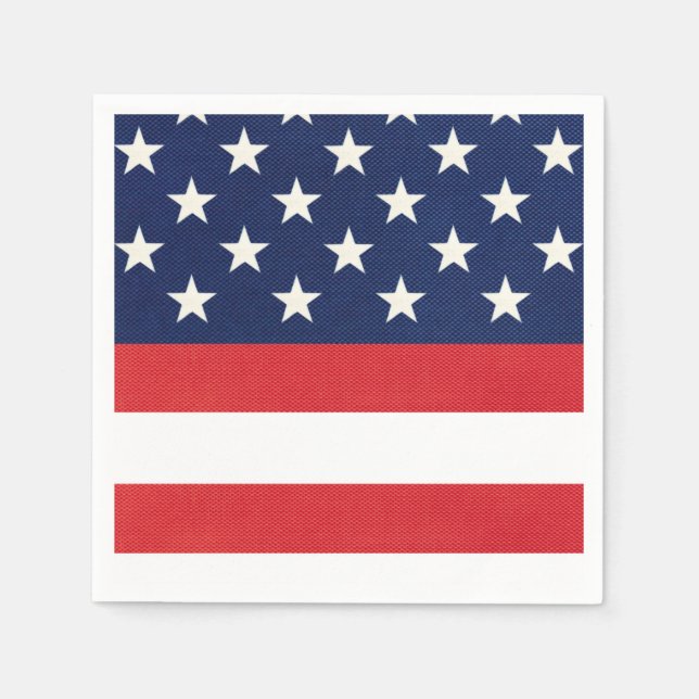 Serviette En Papier Drapeau américain étoiles et bandes  (Devant)