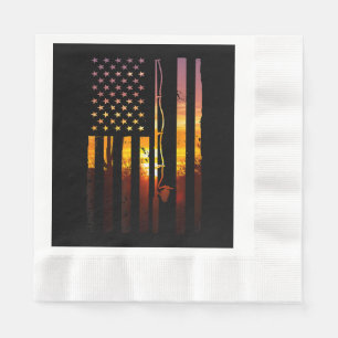 Serviette En Papier Drapeau américain Fisher Pêcheur Funny Bass Fis