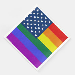 Serviette En Papier Drapeau américain LGBT Pride avec étoiles