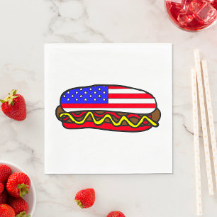 Serviette En Papier Drapeau américain patriotique Hot Dog