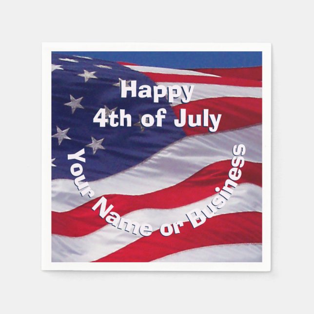 Serviette En Papier Drapeau américain patriotique personnalisé (Devant)