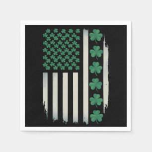 Serviette En Papier Drapeau américain Shamrock Jour de la Saint Patric