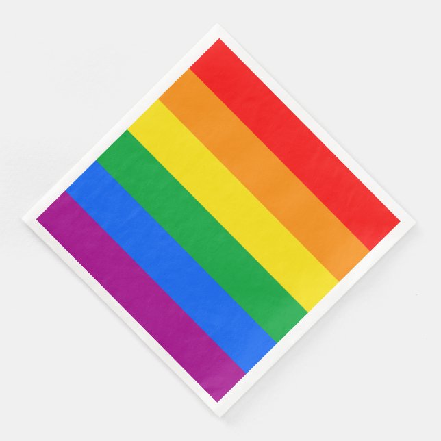 Serviette En Papier Drapeau arc-en-ciel de la fierté LGBTQ+ (Coin)