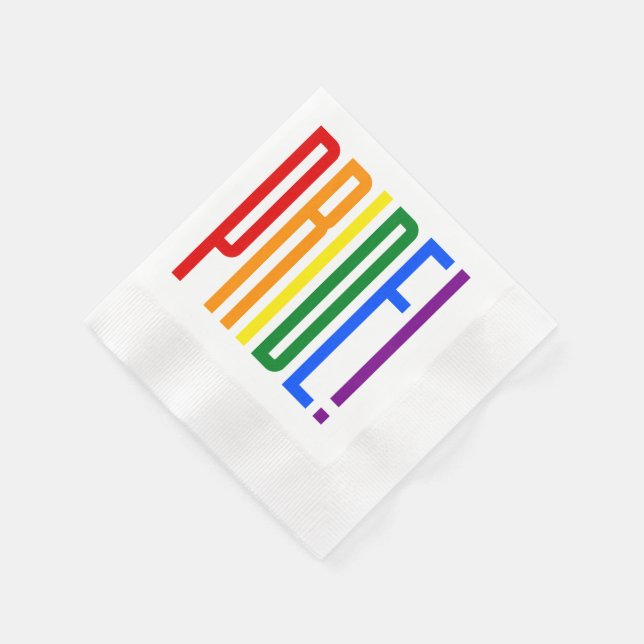 Serviette En Papier Drapeau arc-en-ciel LGBT Fierté Gay Typographie Fê (Coin)