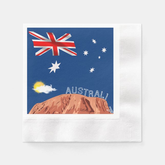 Serviette En Papier Drapeau australien      (Devant)