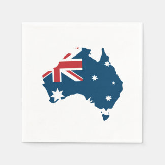 Serviette En Papier Drapeau australien et carte