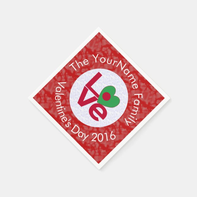 Serviette En Papier Drapeau bangladais Coeur rouge AMOUR (Coin)