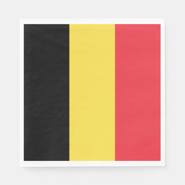 Serviette En Papier Drapeau belge (Devant)