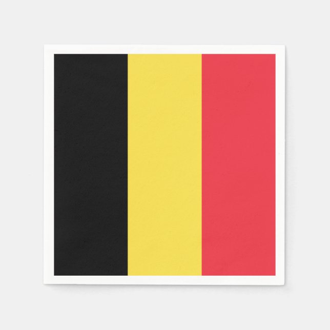 Serviette En Papier Drapeau belge patriotique (Devant)