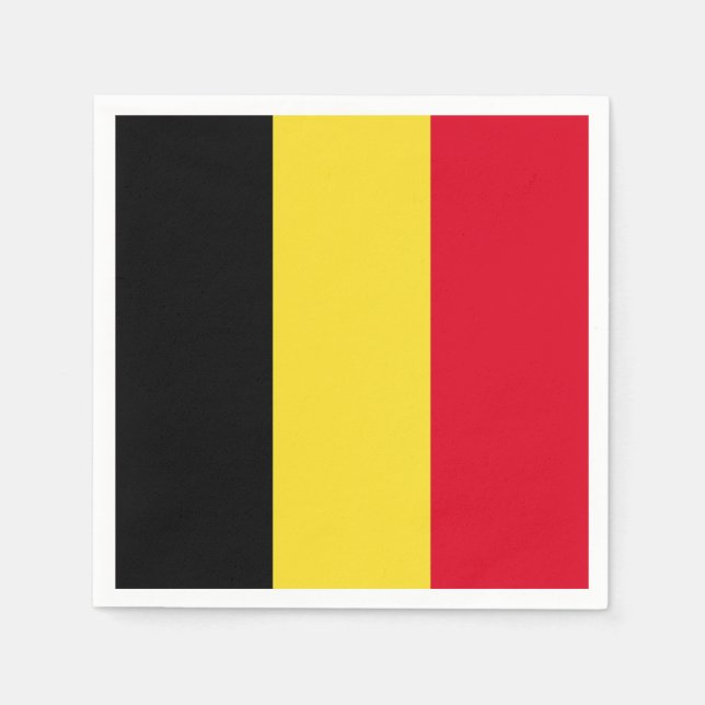Serviette En Papier Drapeau Belgique (Devant)