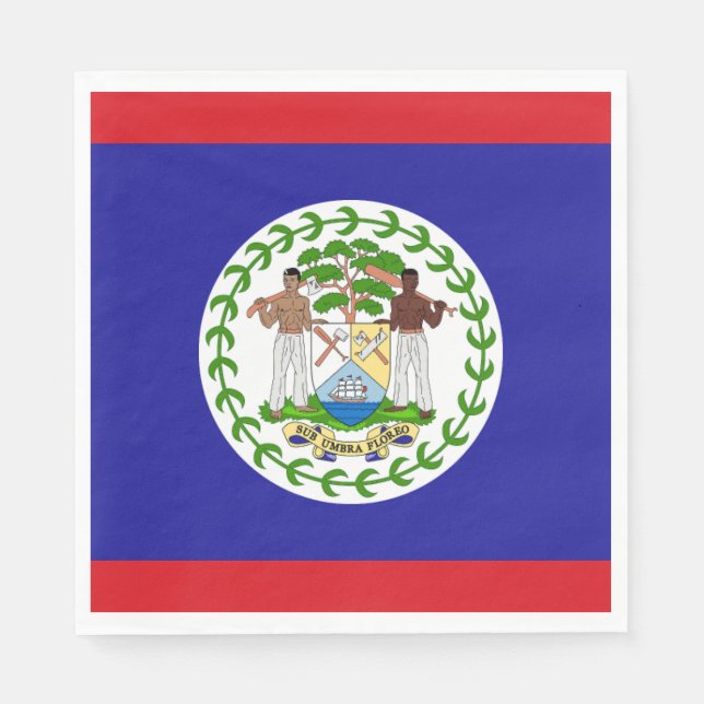 Serviette En Papier Drapeau bélizien (Devant)