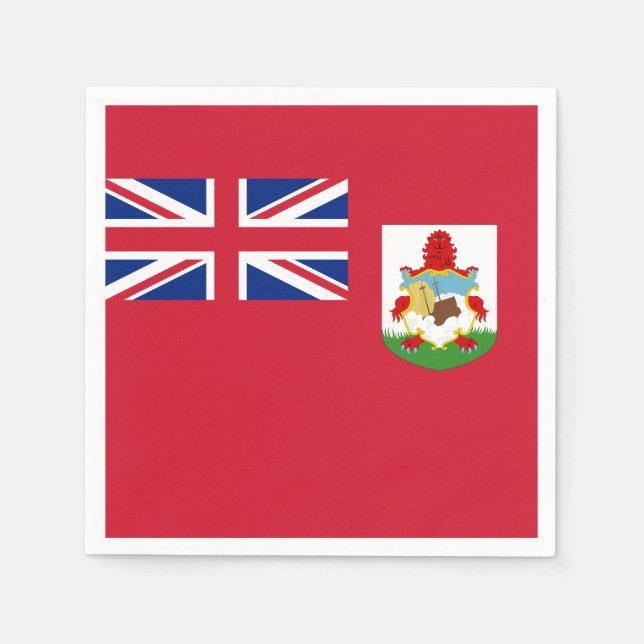 Serviette En Papier Drapeau Bermudes Papier Napkin (Devant)