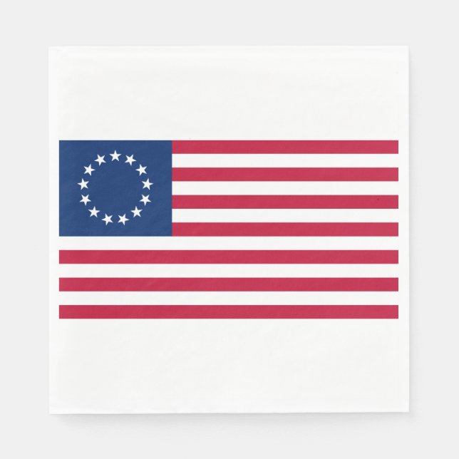 Serviette En Papier Drapeau Betsy Ross (Devant)