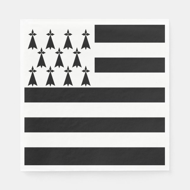 Serviette En Papier Drapeau breton patriotique (Devant)