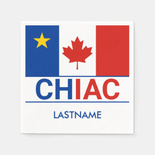 Serviette En Papier Drapeau canadien acadien de Chiac Nom