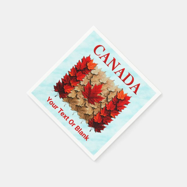 Serviette En Papier Drapeau canadien de la feuille d'érable d'automne (Coin)