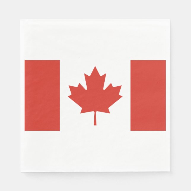 Serviette En Papier Drapeau canadien (Feuille d'érable) (Canada) (Devant)