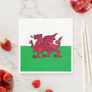 Serviette En Papier Drapeau celtique Dragon Rouge du Pays de Galles &