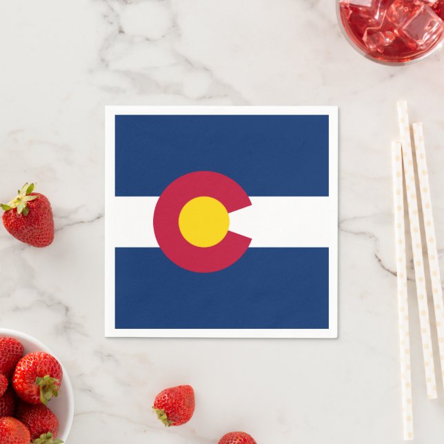 Serviette En Papier Drapeau coloradain, Drapeau du Colorado (En situation)
