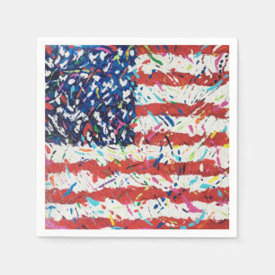 Serviette En Papier Drapeau Confetti 4 juillet États-Unis Cocktails se