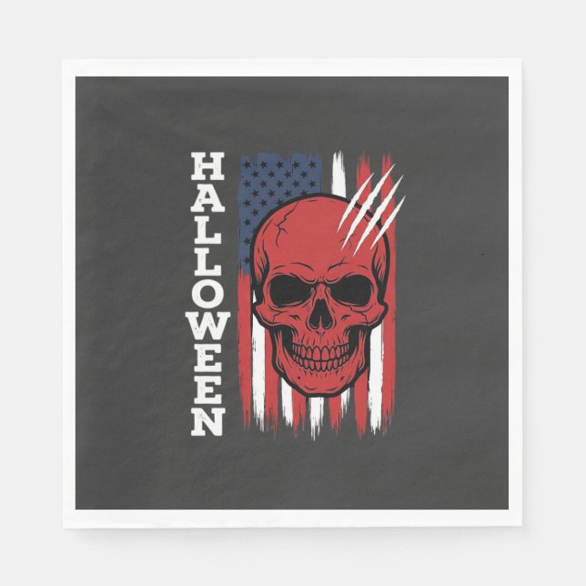 Serviette En Papier Drapeau crâne Halloween Vector Design_1 (Devant)