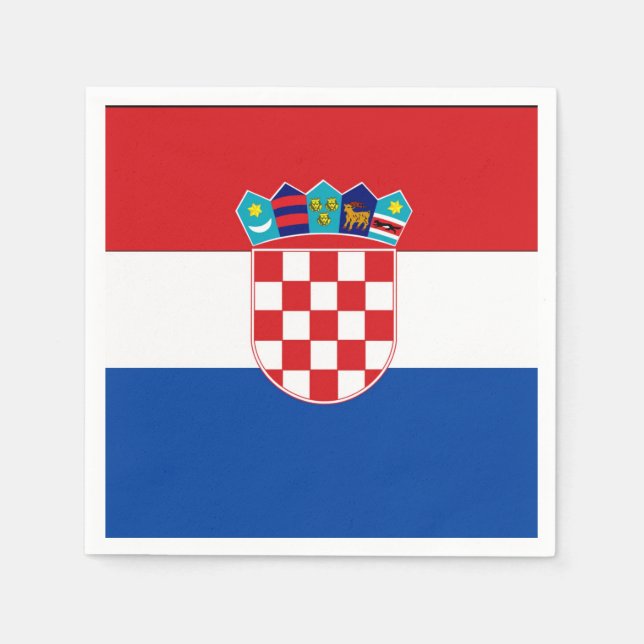 Serviette En Papier Drapeau Croatie (Devant)