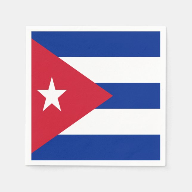 Serviette En Papier Drapeau Cuba (Devant)