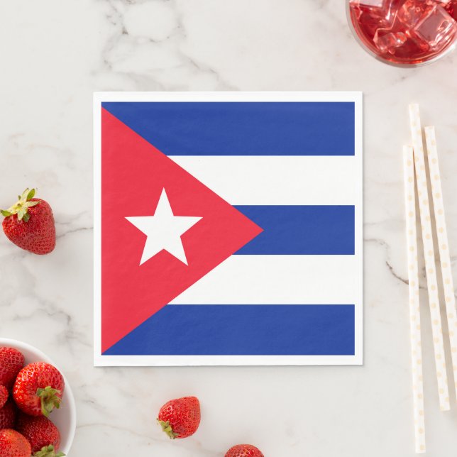 Serviette En Papier Drapeau Cuba (En situation)