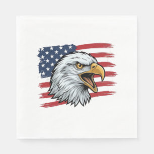 Serviette En Papier Drapeau d'aigle patriotique Conception de vecteur