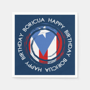 Serviette En Papier Drapeau d'anniversaire de Porto Rico