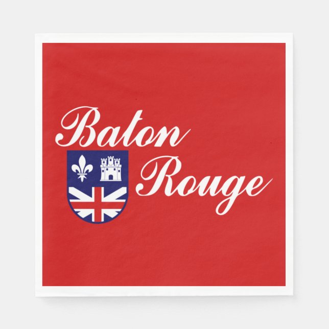 Serviette En Papier Drapeau de Baton Rouge (Louisiane) (Devant)