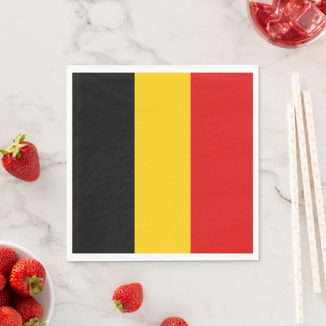 Serviette En Papier Drapeau de Belgique (En situation)