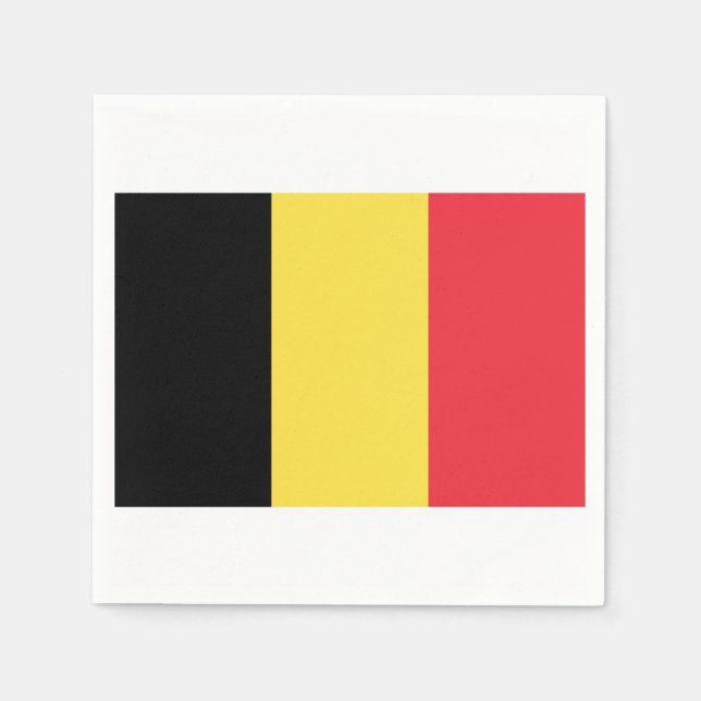 Serviette En Papier Drapeau de Belgique Papier serviettes (Devant)