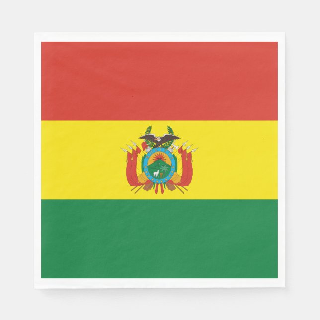 Serviette En Papier Drapeau de Bolivie patriotique (Devant)