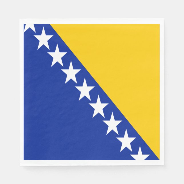 Serviette En Papier Drapeau de Bosnie-Herzégovine patriotique (Devant)