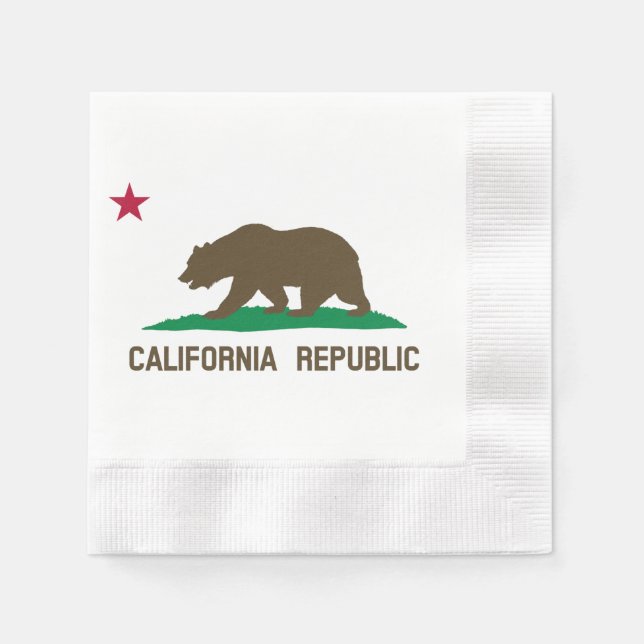 Serviette En Papier Drapeau de Californie (Devant)
