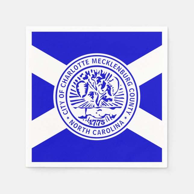 Serviette En Papier Drapeau de Charlotte, Caroline du Nord (Devant)