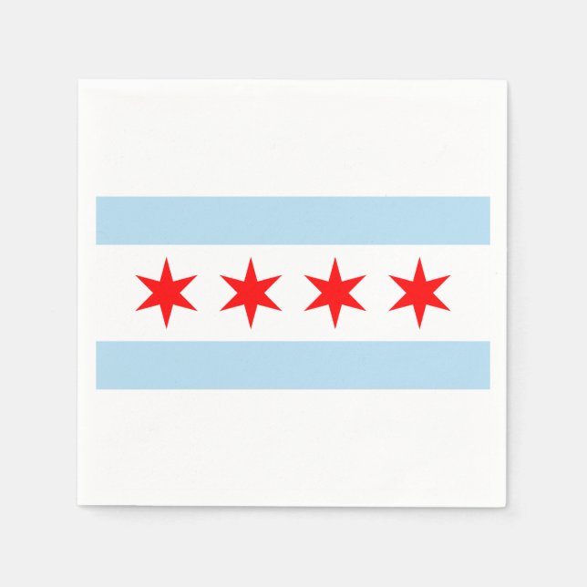 Serviette En Papier Drapeau de Chicago, Illinois (Devant)