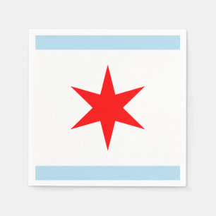Serviette En Papier Drapeau de Chicago Red Star Blue Stripes Ville de 