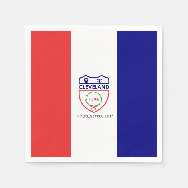 Serviette En Papier Drapeau de Cleveland, Ohio Napkins (Devant)